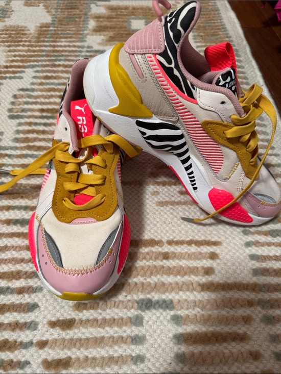 Puma Shoes - Puma Pink Multicolor Women's Sneakers with Yellow Accents